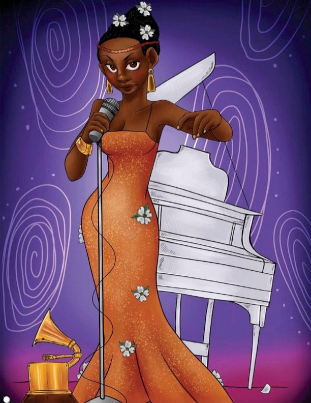 nina simone singing stars clipart